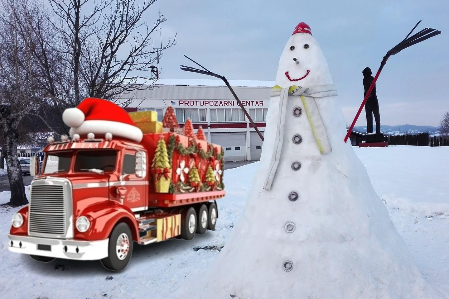 Kako izgleda vatrogasno vozilo u božićnom izdanju