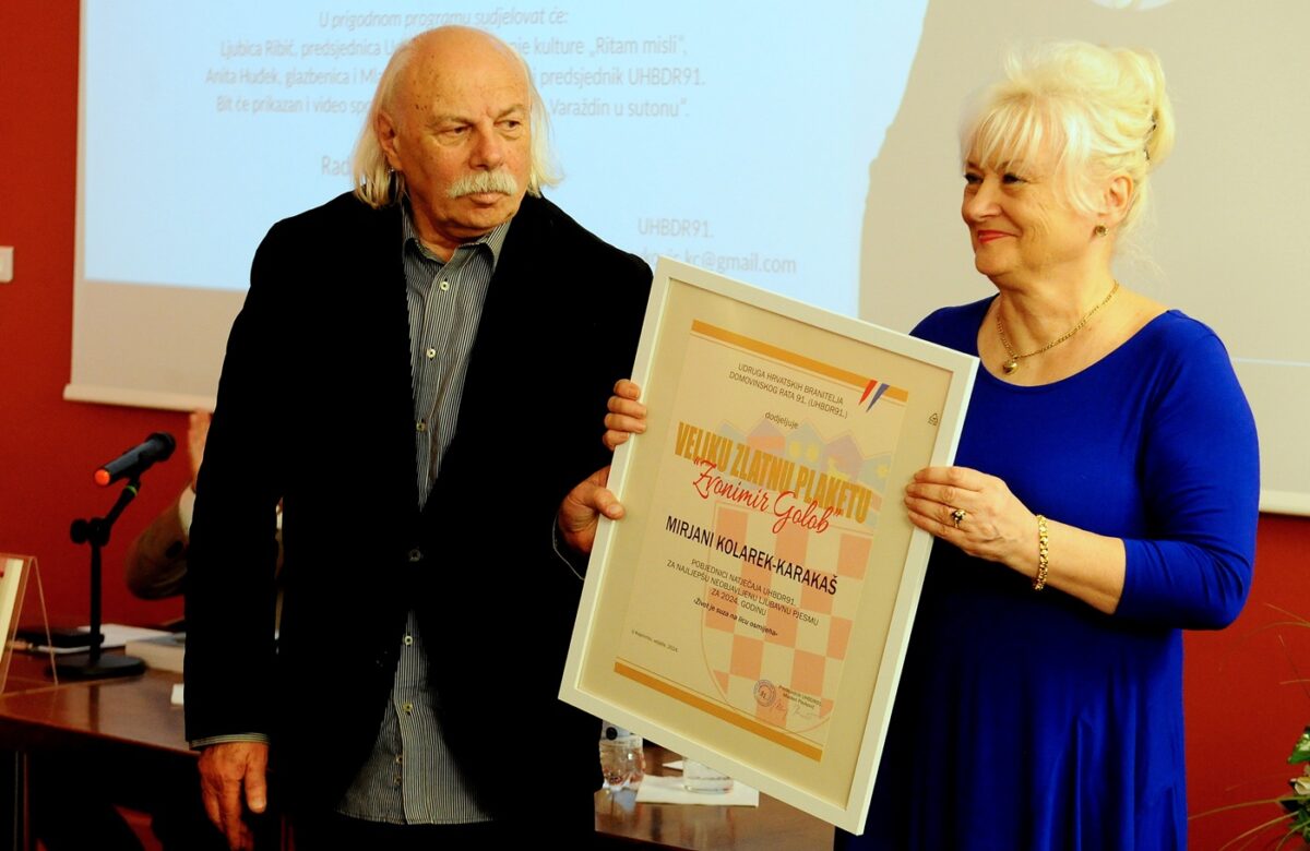 ZLATNA PLAKETA Dr. Kolarek Karakaš uručena nagrada za poeziju