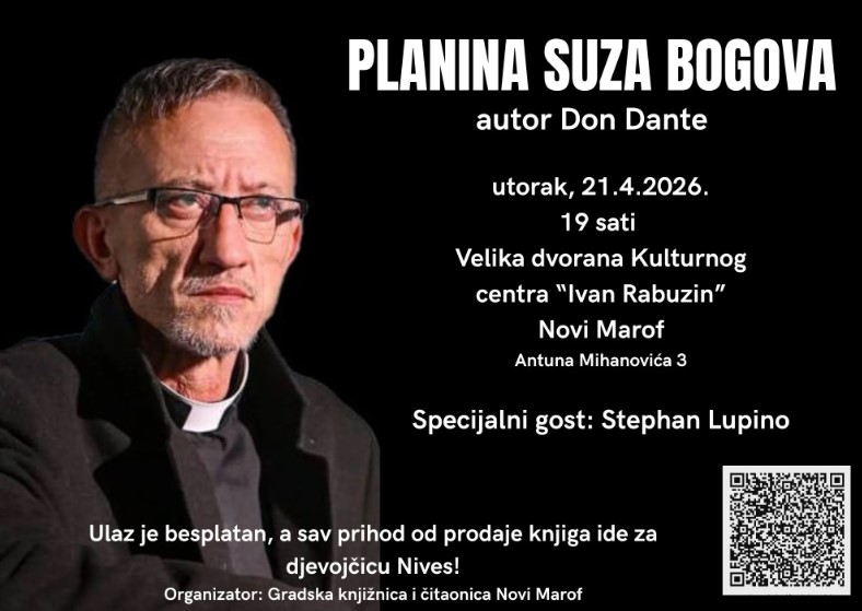 Predstavljanje knjige “Planina suza bogova” autora Don Dantea u Novom Marofu