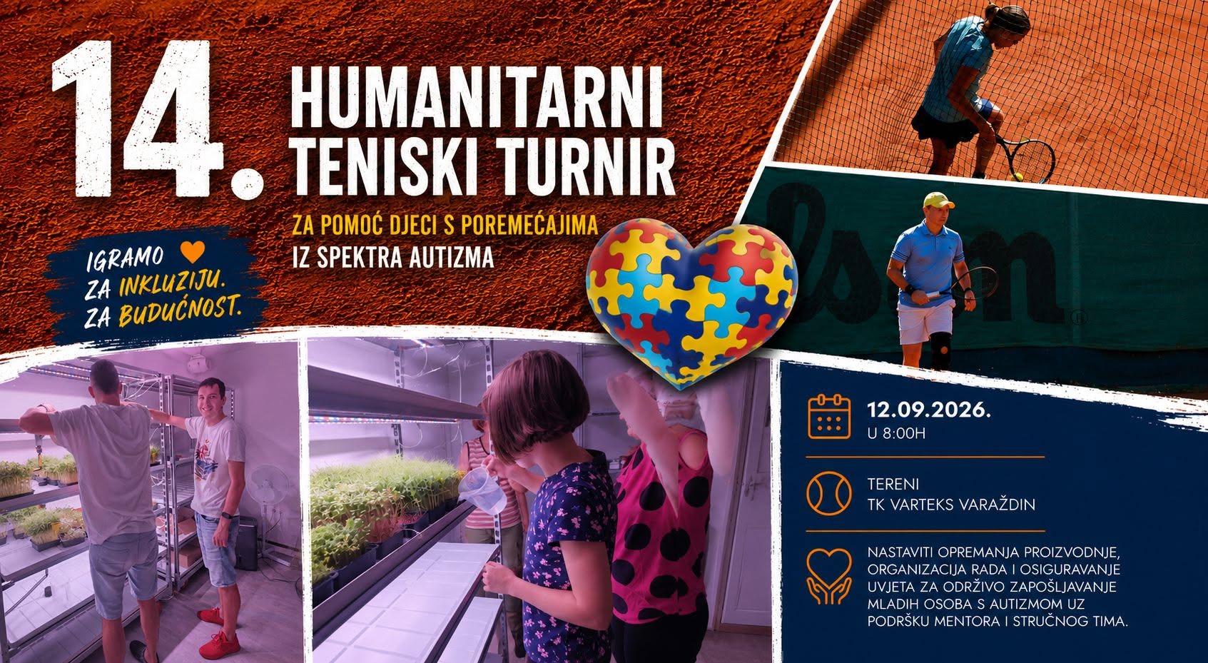 U Varaždinu se održava 14. humanitarni teniski turnir, a sredstva idu za djecu s autizmom