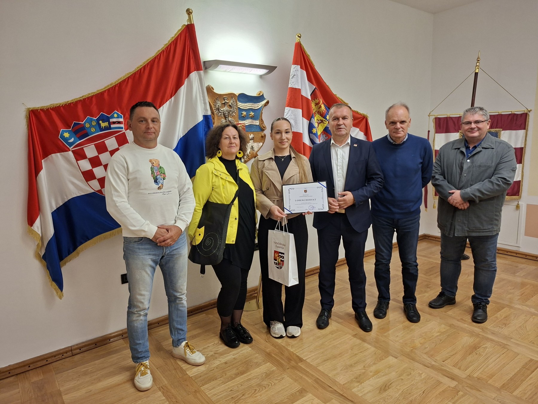 Župan Stričak primio Mateja Križanića i Lorenu Horvat, osvajače medalja iz matematike i boksa
